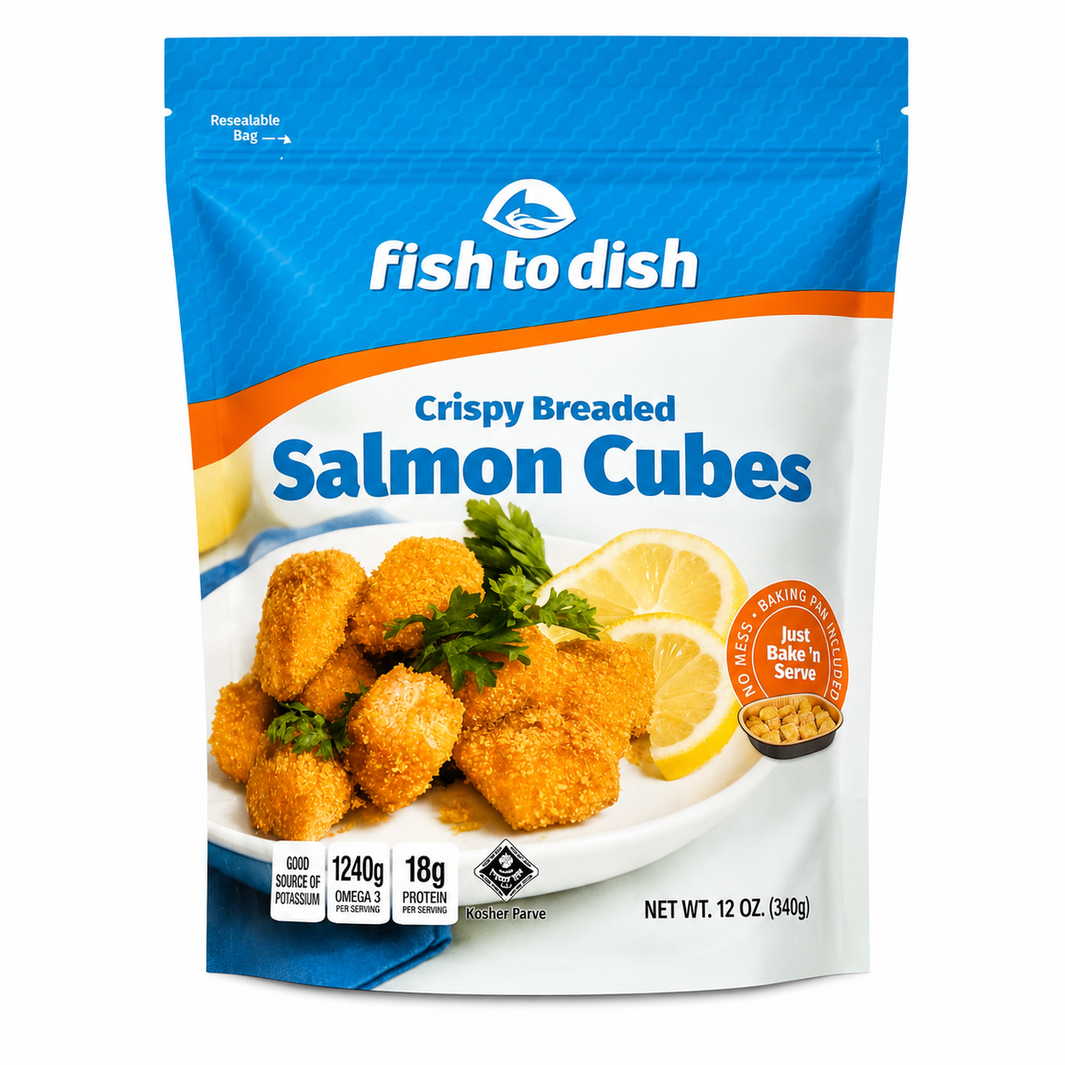 Breaded Salmon Cubes (Tray of 11-12)